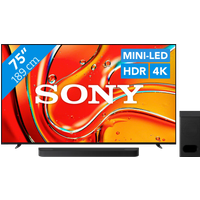 Koop met korting - Sony 75" Bravia 7 4K QLED XR Mini-led (2024) + Sony Bravia Theatre Bar 6 Zwart