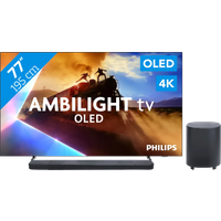 Koop met korting - Philips Ambilight 77'' OLED760 4K (2025) + JBL Bar 1000 M2 Zwart