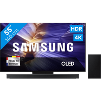 Koop met korting - Samsung 55" OLED S90F (2025) + Samsung HW-B750F Zwart