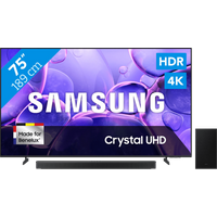 Koop met korting - Samsung 75" Crystal UHD U8070F (2025) + Samsung HW-B750F Zwart