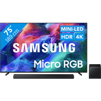 Koop met korting - Samsung Micro RGB 75" R85H (2026) + Samsung HW-QS700F (2025)