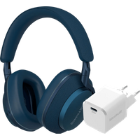 Koop met korting - Bowers & Wilkins Px7 S2e Blauw + BlueBuilt Power Delivery Oplader met Usb C Poort 20W Wit