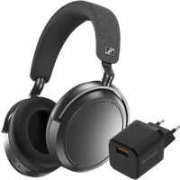 Koop met korting - Sennheiser Momentum 4 Wireless Grijs + BlueBuilt Quick Charge Oplader met Usb A Poort 18W