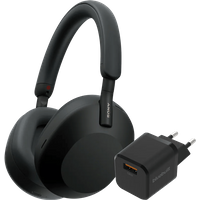 Koop met korting - Sony WH-1000XM5 Zwart + BlueBuilt Quick Charge Oplader met Usb A Poort 18W Zwart