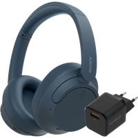 Koop met korting - Sony WH-CH720N Blauw + BlueBuilt Quick Charge Oplader met Usb A Poort 18W Zwart