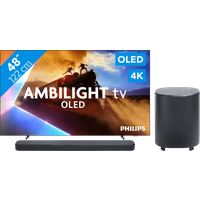 Koop met korting - Philips Ambilight 48'' OLED760 4K (2025) + JBL Bar 500 MK2 Zwart
