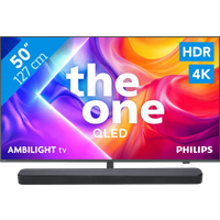 Koop met korting - Philips Ambilight 50" PUS9000 QLED 4K (2025) + JBL Bar 300 MK2 Zwart
