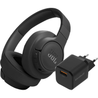 Koop met korting - JBL Tune 770NC Zwart + BlueBuilt Quick Charge Oplader met Usb A Poort 18W Zwart