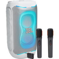 Koop met korting - JBL Partybox 130 Wit + JBL Draadloze Microfoonset