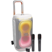 Koop met korting - JBL Partybox 330 Wit + JBL Draadloze Microfoonset